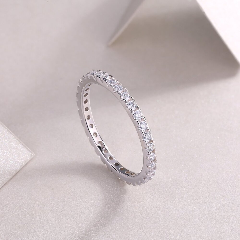 925 sterling silver moissanite ring